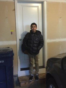 Hampus efter första dagen i skolan